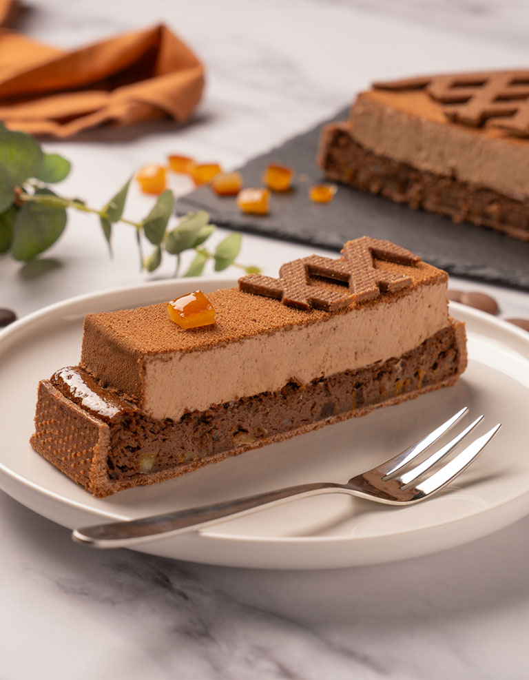 fetta di pastiera al cioccolato realizzata dal maestro Puca