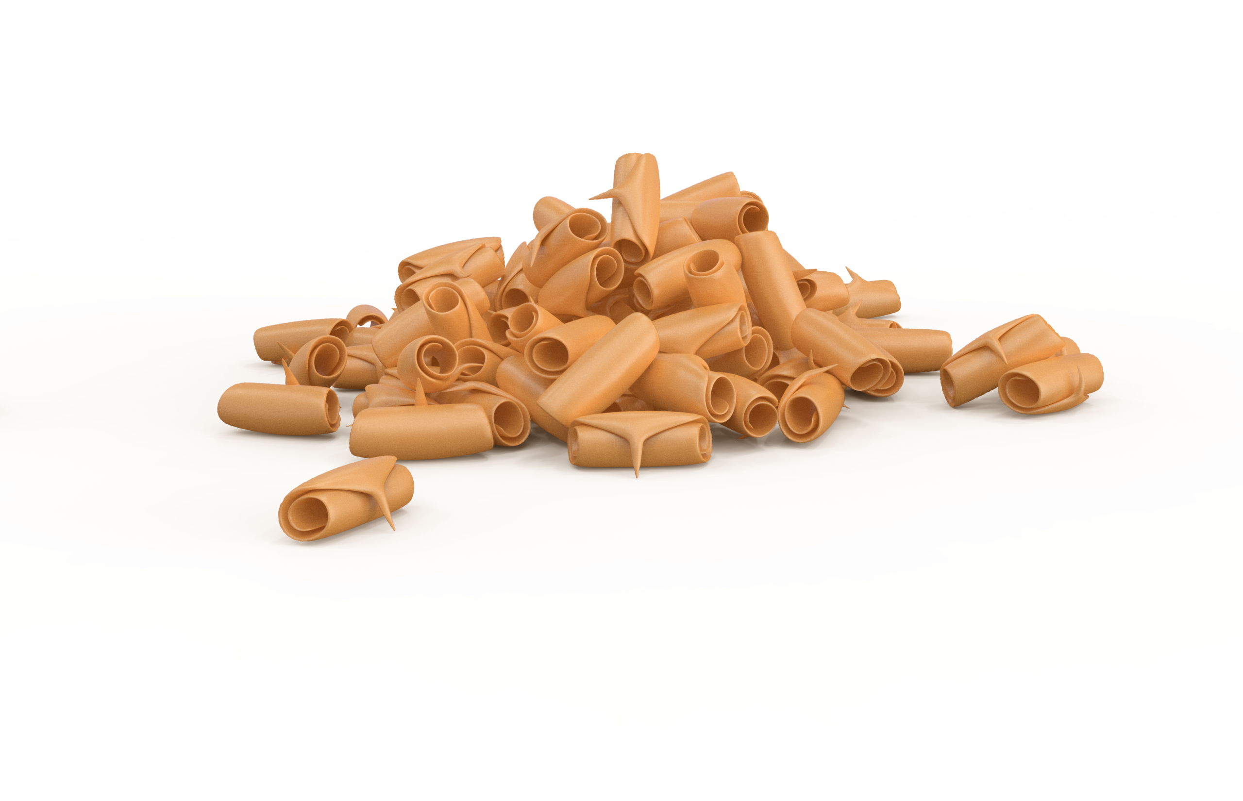 riccioli al caramello per decorazioni cioccolato